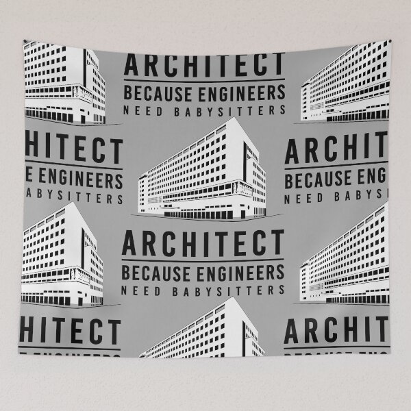 Item preview, Architect because engineers need babysitters No4 black designed and sold by angelisart.