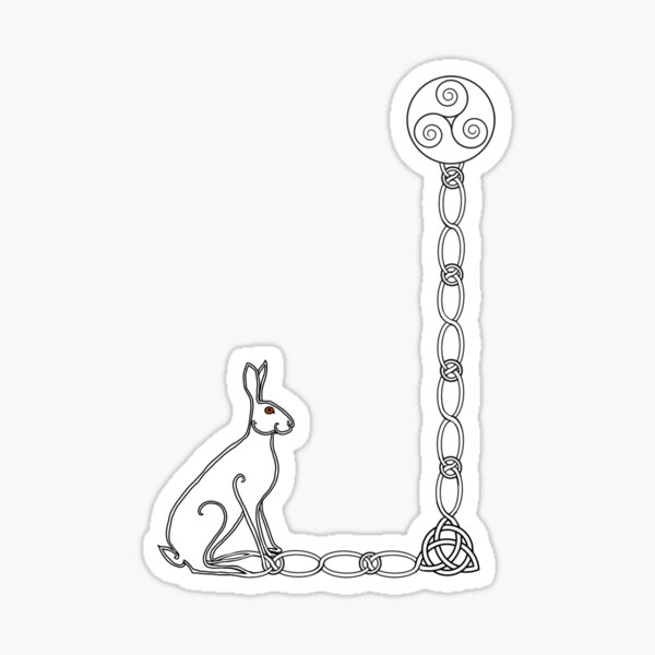 Celtic Knot Moon Gazing Hare Sticker