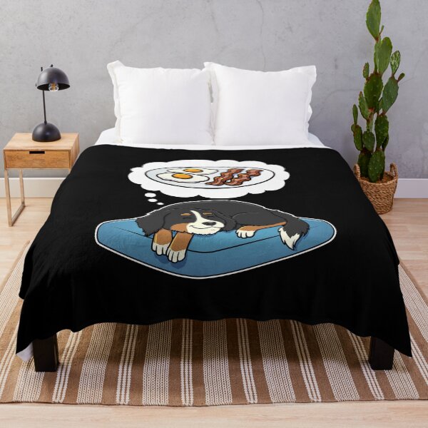 Item preview, Bernese Mountain Dog dreaming about Bacon and Eggs designed and sold by DoggieDelights.