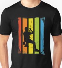 Rainbow Rock Climbing Distressed Unisex T-Shirt