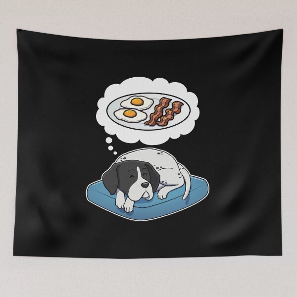 Artikelvorschau, English Pointer dreaming about Bacon and Eggs entworfen und verkauft von DoggieDelights.
