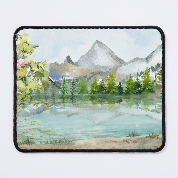 Item preview, Watercolour mountain forest landscape designed and sold by FASHIONGALLERIA.