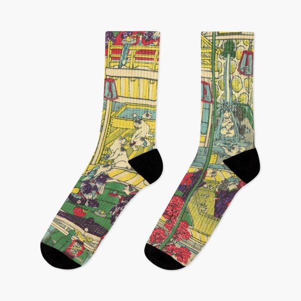 Item preview, Utagawa Yoshifuji - Popular Hotspring Spa of Cats, 1880 designed and sold by Onodera.