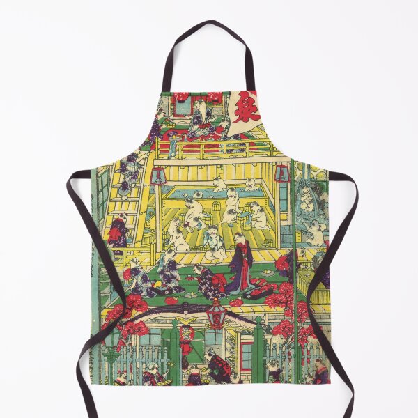 Item preview, Utagawa Yoshifuji - Popular Hotspring Spa of Cats, 1880 designed and sold by Onodera.