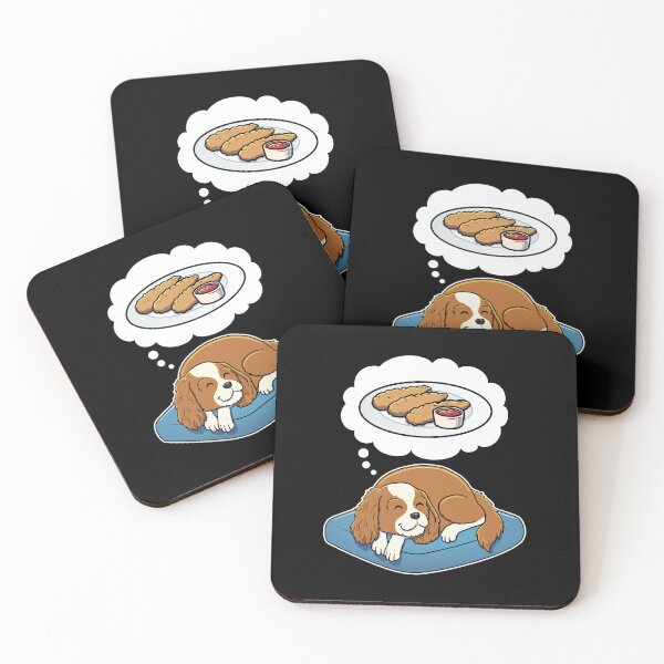 Item preview, Cavalier King Charles Spaniel dreaming about Chicken Tenders designed and sold by DoggieDelights.