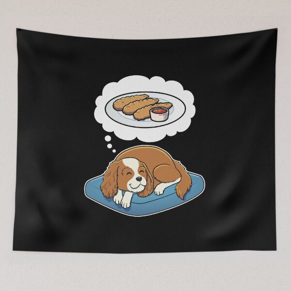 Artikelvorschau, Cavalier King Charles Spaniel träumt von Chicken Tenders entworfen und verkauft von DoggieDelights.