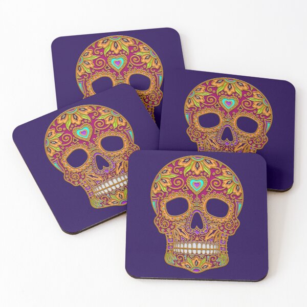 Item preview, magenta candy skull designed and sold by Maxine Gadd.