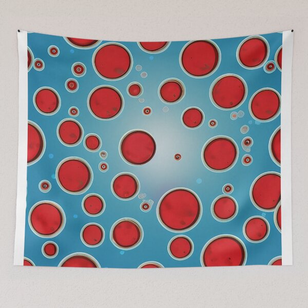 Item preview, Blue Background Red Bubble Pattern Gifts Ideas designed and sold by ellenlafleche.