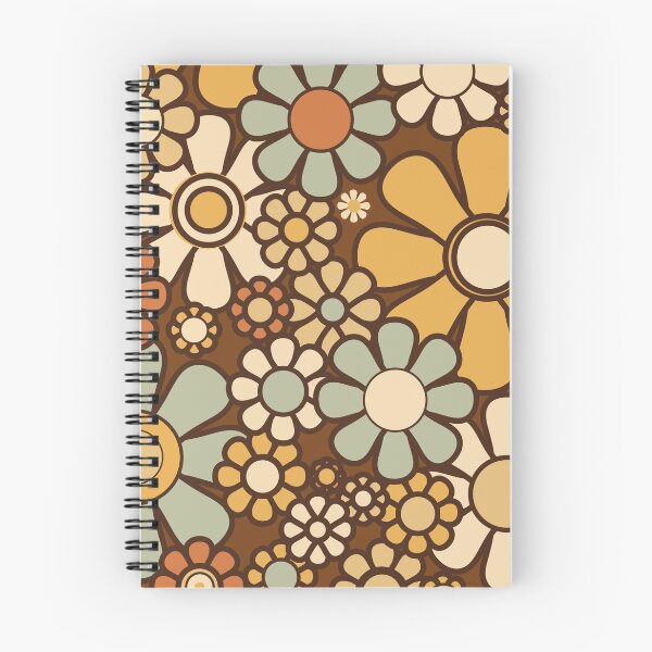 Item preview, Retro Garden Chunky Flowers 60s 70s Floral Pattern 2 Brown Celadon designed and sold by kierkegaard.
