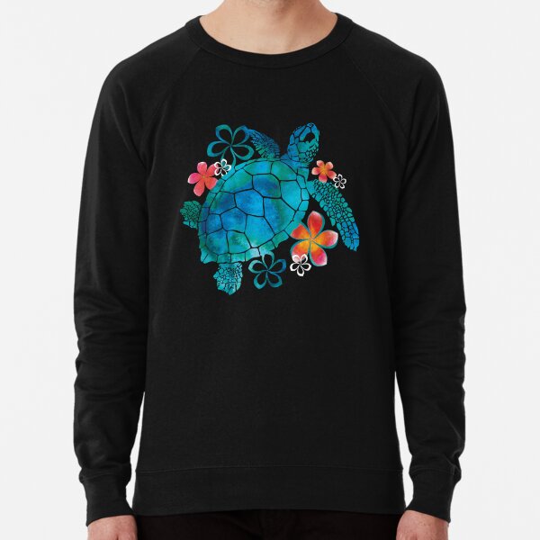 Sea Turtle with Flowers Lightweight Sweatshirt