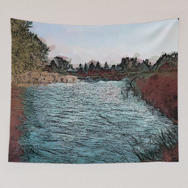 Item preview, Geodesic Downstream Flow designed and sold by Leslie Montgomery Art.