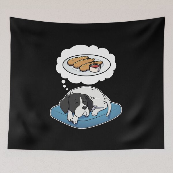 Item preview, English Pointer dreaming about Chicken Tenders designed and sold by DoggieDelights.