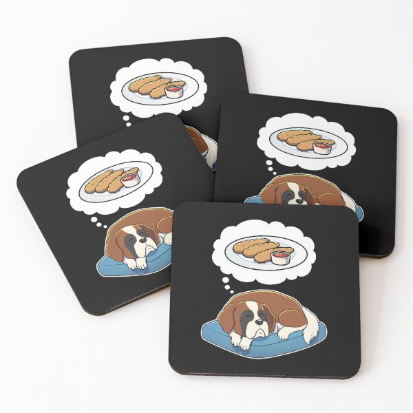 Item preview, St Bernard dreaming about Chicken Tenders designed and sold by DoggieDelights.