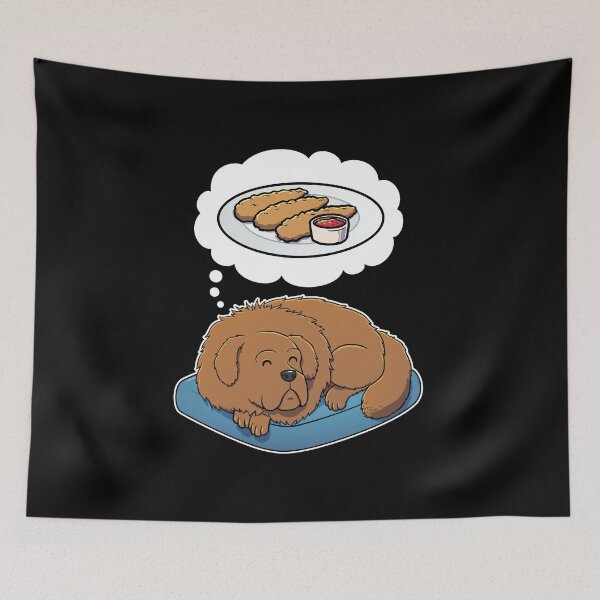 Item preview, Tibetan Mastiff dreaming about Chicken Tenders designed and sold by DoggieDelights.