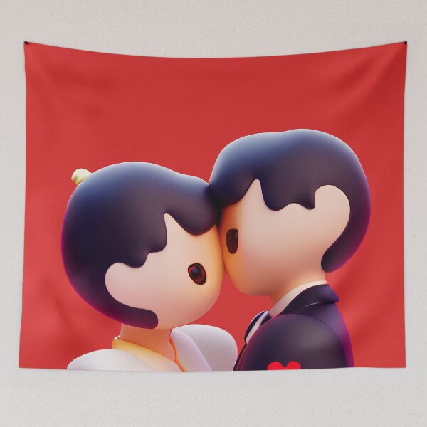 Item preview, Romantic Anime Couple Kissing designed and sold by AIPerfection.