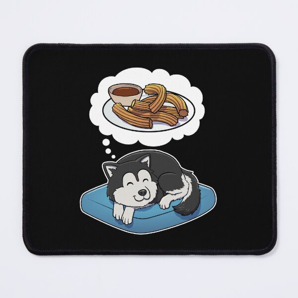 Item preview, Alaskan Malamute dreaming about Churros designed and sold by DoggieDelights.