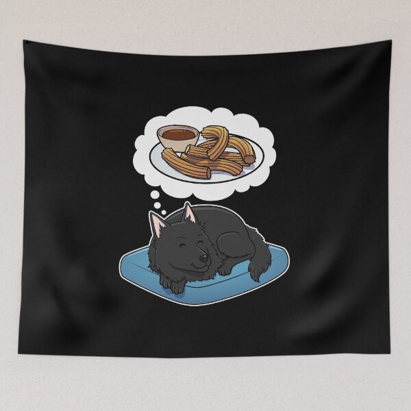 Item preview, Belgian Sheepdog dreaming about Churros designed and sold by DoggieDelights.