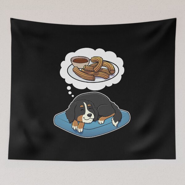 Artikelvorschau, Bernese Mountain Dog dreaming about Churros entworfen und verkauft von DoggieDelights.