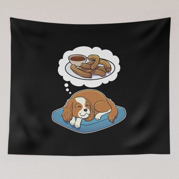 Item preview, Cavalier King Charles Spaniel dreaming about Churros designed and sold by DoggieDelights.