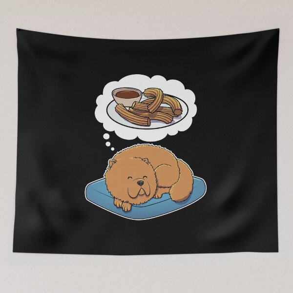 Item preview, Chow Chow dreaming about Churros designed and sold by DoggieDelights.