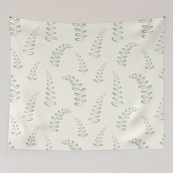 Item preview, Green Leaf Line Art Pattern designed and sold by CreativeDraws42.