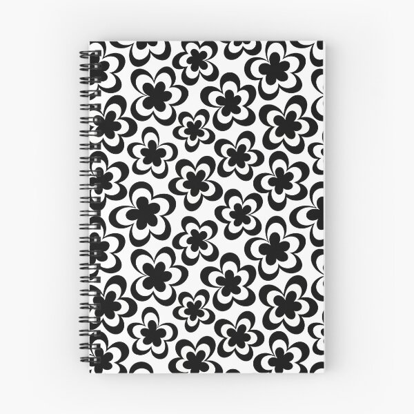 Item preview, Retro Floral Black and White Pattern designed and sold by CreativeDraws42.