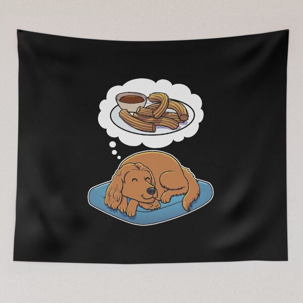 Item preview, English Cocker Spaniel dreaming about Churros designed and sold by DoggieDelights.