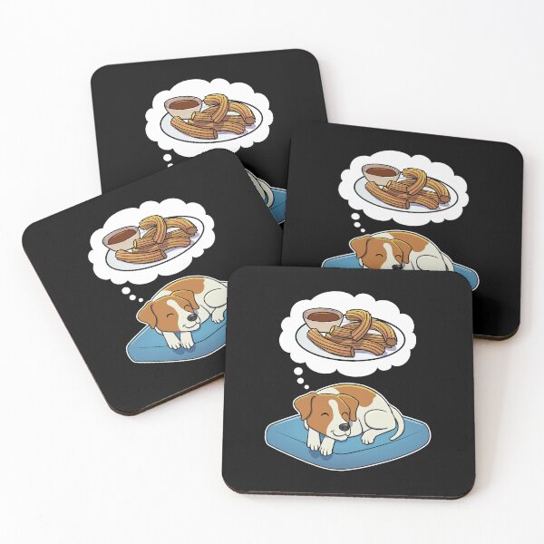 Item preview, Jack Russell Terrier dreaming about Churros designed and sold by DoggieDelights.