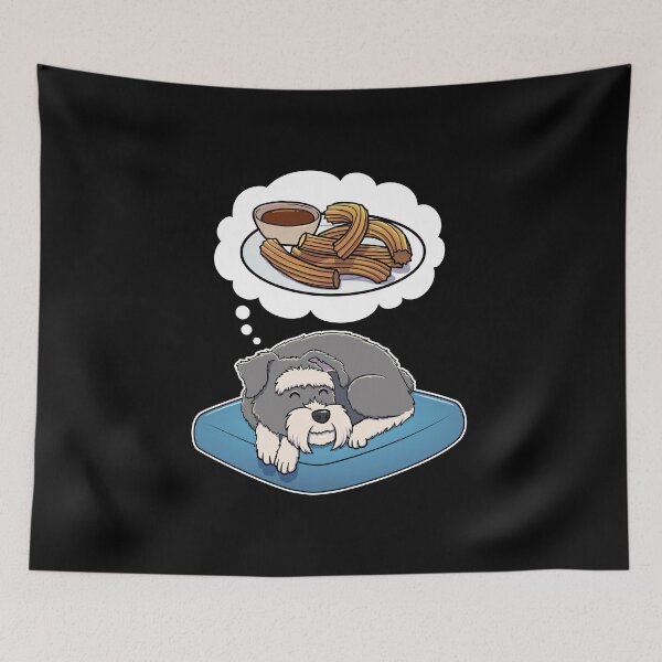Item preview, Miniature Schnauzer dreaming about Churros designed and sold by DoggieDelights.