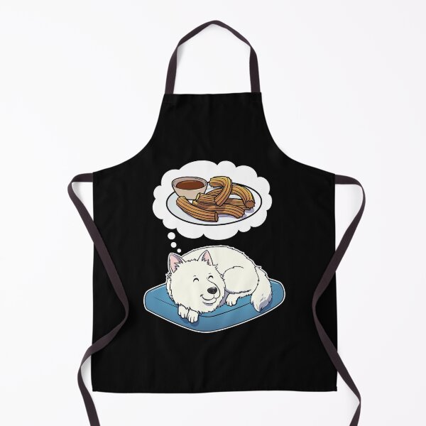 Item preview, Samoyed dreaming about Churros designed and sold by DoggieDelights.