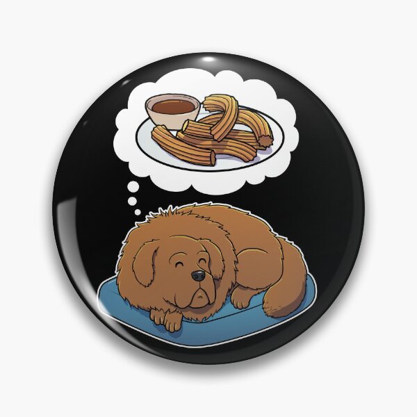 Item preview, Tibetan Mastiff dreaming about Churros designed and sold by DoggieDelights.