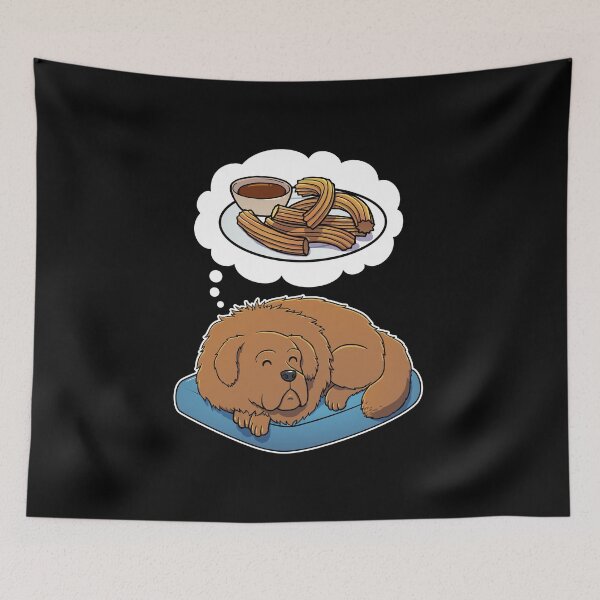 Item preview, Tibetan Mastiff dreaming about Churros designed and sold by DoggieDelights.
