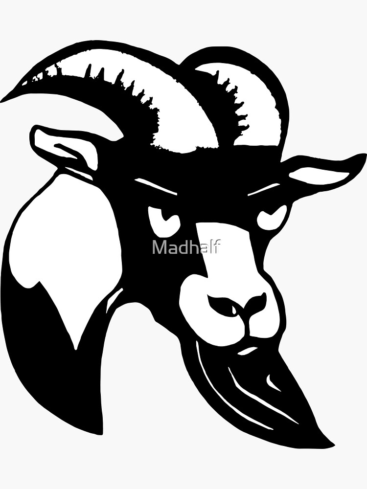 "Annoyed goat head" Sticker for Sale by Madhalf Redbubble
