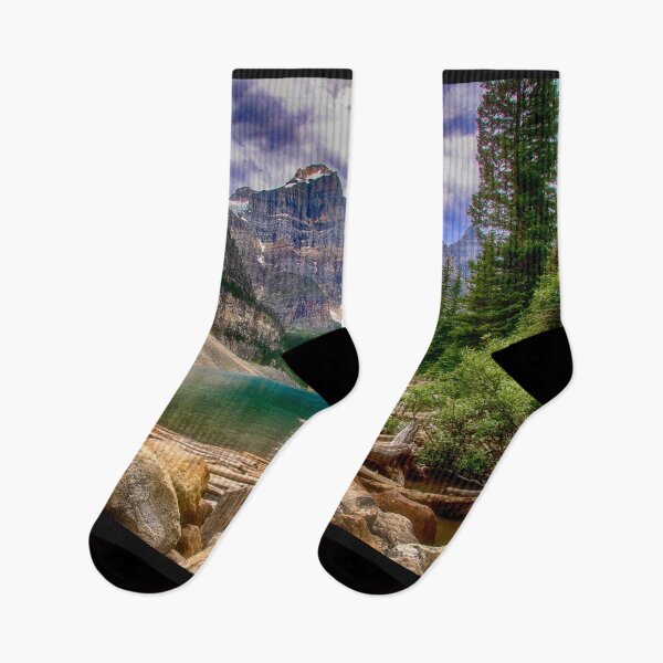 Artikelvorschau, Felsiges Ufer des Moraine Lake - Banff Nationalpark entworfen und verkauft von Kathy Weaver.