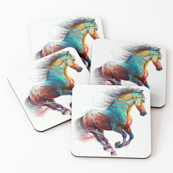 Item preview, Horse running artistic style painting equine artwork designed and sold by CameltStudio.