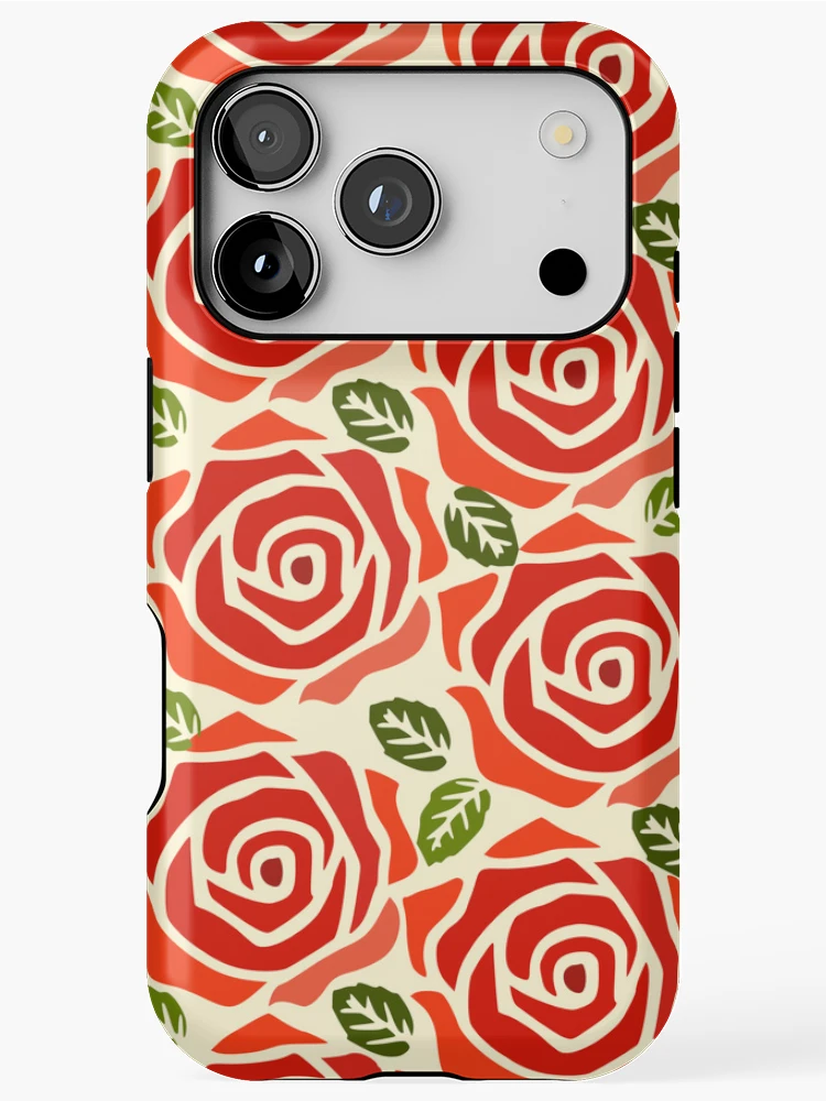Thumbnail 1 of 4, iPhone Case, Red Roses Repeated pattern Design designed and sold by riceayoj.