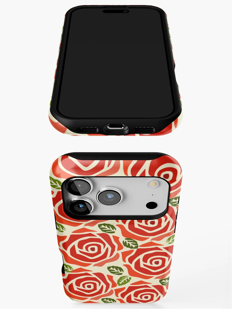 Thumbnail 3 of 4, iPhone Case, Red Roses Repeated pattern Design designed and sold by riceayoj.