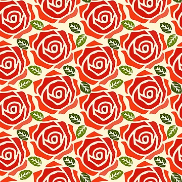 Artwork thumbnail, Red Roses Repeated pattern Design by riceayoj