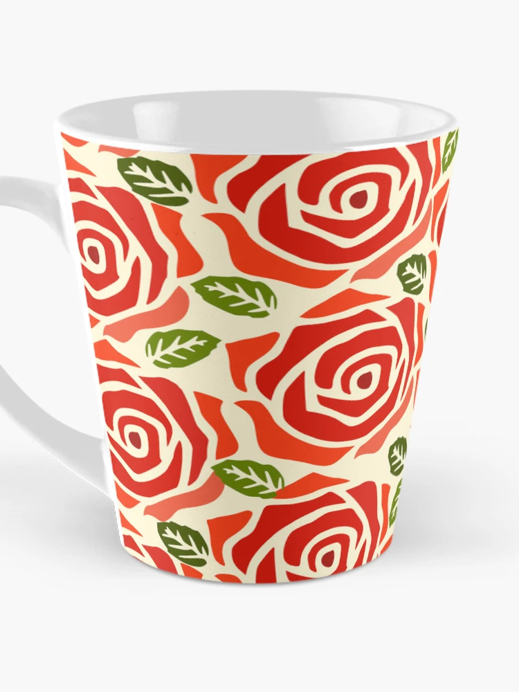 Thumbnail 3 of 4, Coffee Mug, Red Roses Repeated pattern Design designed and sold by riceayoj.