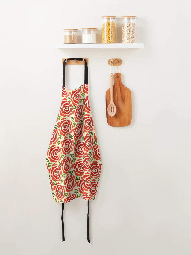 Thumbnail 4 of 6, Apron, Red Roses Repeated pattern Design designed and sold by riceayoj.