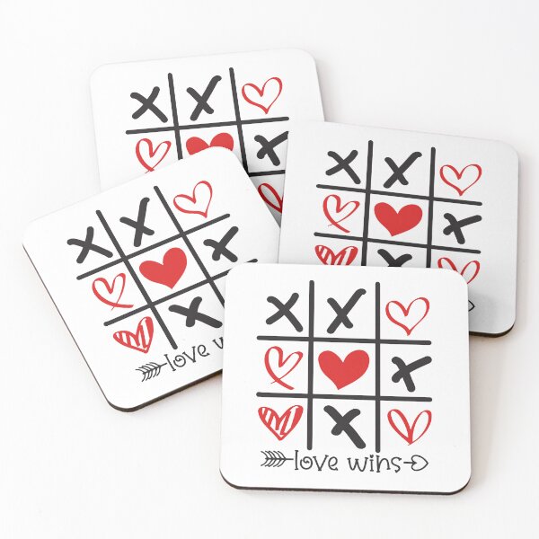 Item preview,  Tic Tac Toe Xs and Os Noughts And Crosses Valentines Hearts Love Wins designed and sold by Dolphin Graphic.