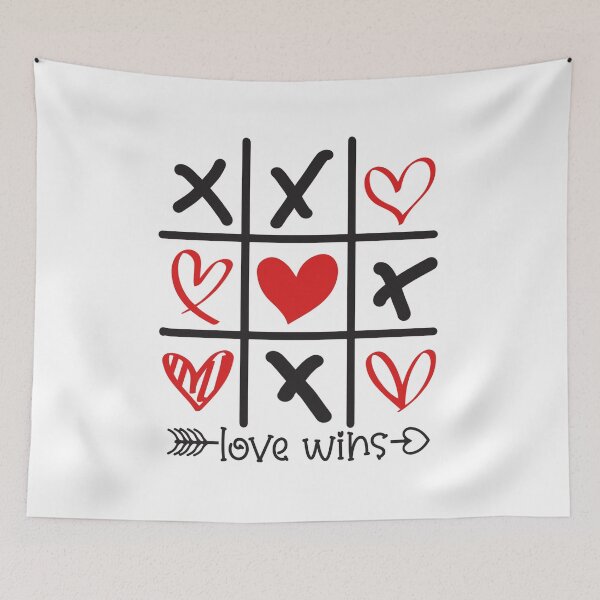 Item preview,  Tic Tac Toe Xs and Os Noughts And Crosses Valentines Hearts Love Wins designed and sold by Dolphin Graphic.