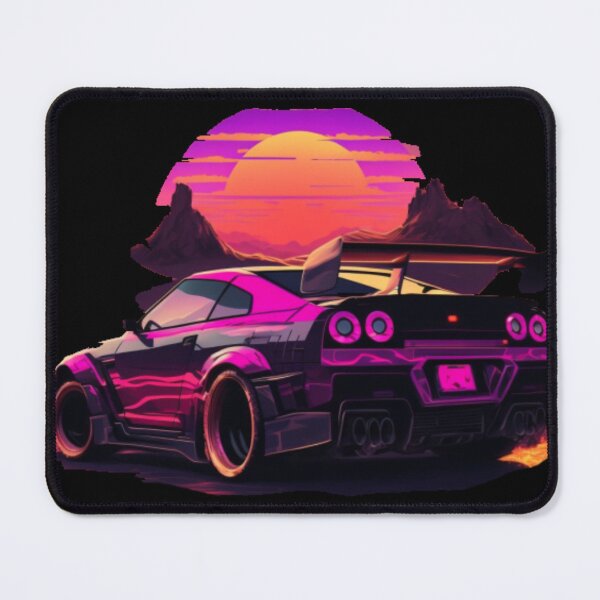 Item preview, Nissan GTR R34 synthwave sunset designed and sold by SpaceCars.