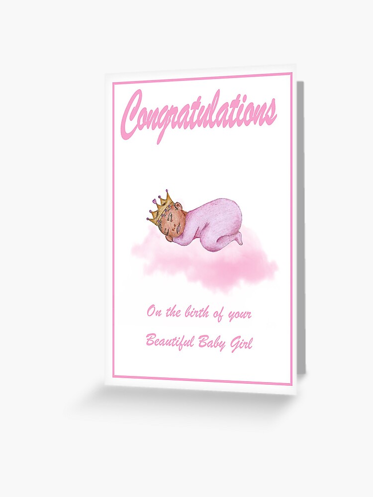 Carte de félicitations pour la naissance d'une petite fille.