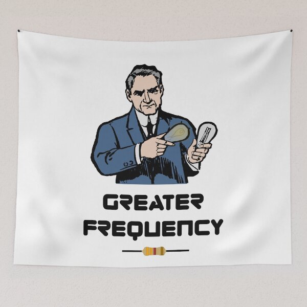 Item preview, 'Greater Frequency' Thomas Edison Stealing Design - Retro Illustration Design for T-shirts, mugs, phone cases and other accessories designed and sold by Ridiculam Toga.