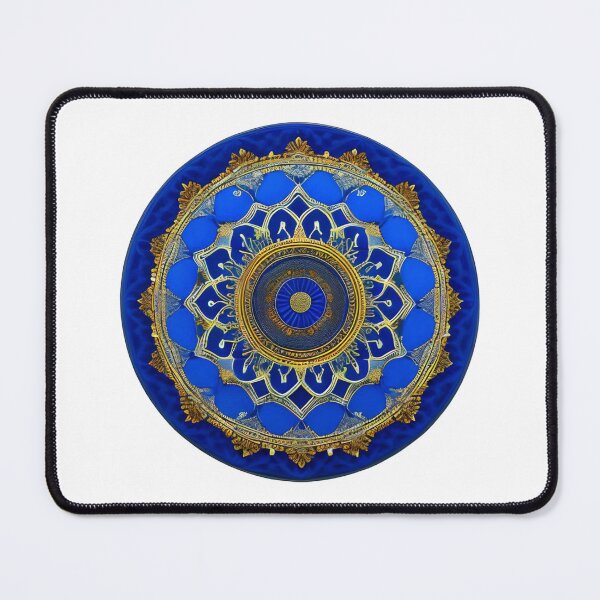 Item preview, Srunning Blue and Gold Flower Mandala (Transparent Background) designed and sold by Basunat.