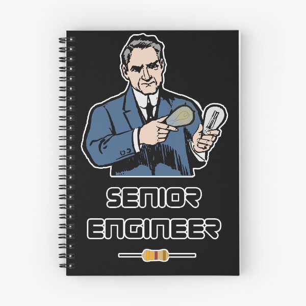 Item preview, 'Senior Engineer' Thomas Edison Stealing Design - Retro Illustration Design for T-shirts, mugs, phone cases and other accessories designed and sold by Ridiculam Toga.