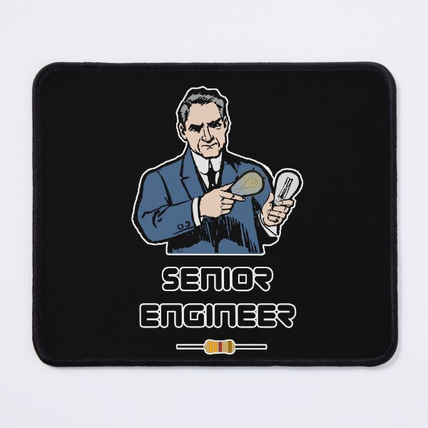Item preview, 'Senior Engineer' Thomas Edison Stealing Design - Retro Illustration Design for T-shirts, mugs, phone cases and other accessories designed and sold by Ridiculam Toga.