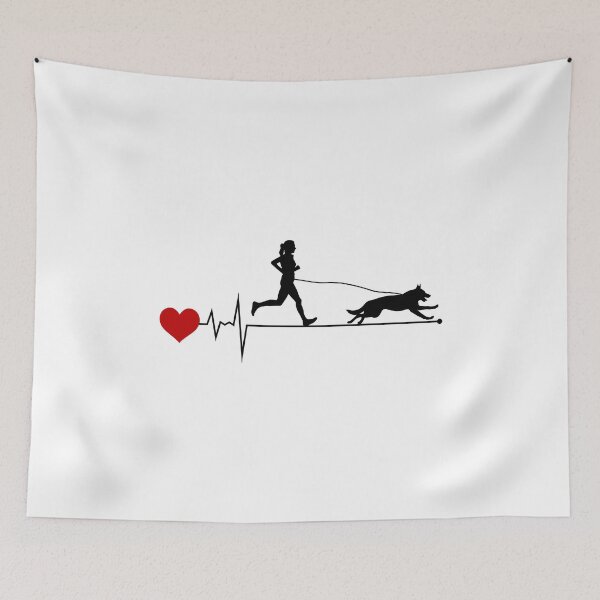 Item preview, Canicross Trail Running Dog Sport Heartbeat Pulse designed and sold by CuteDesigns1.