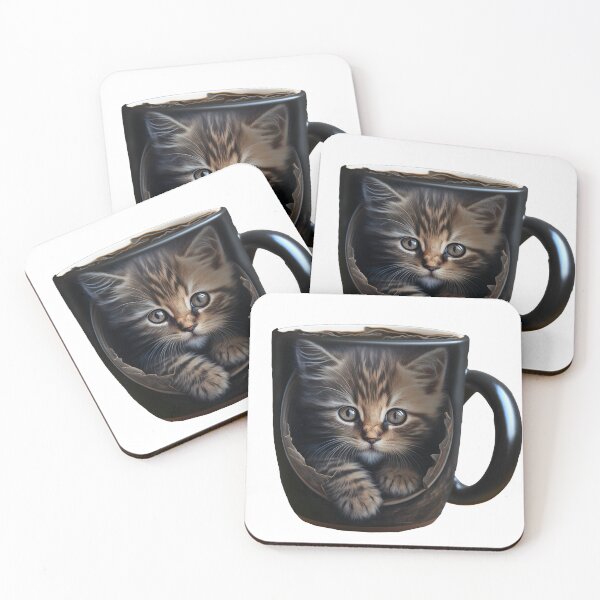 Item preview, Cute Kitten in coffee mug for breaktime designed and sold by Maddy V Store.